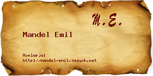 Mandel Emil névjegykártya